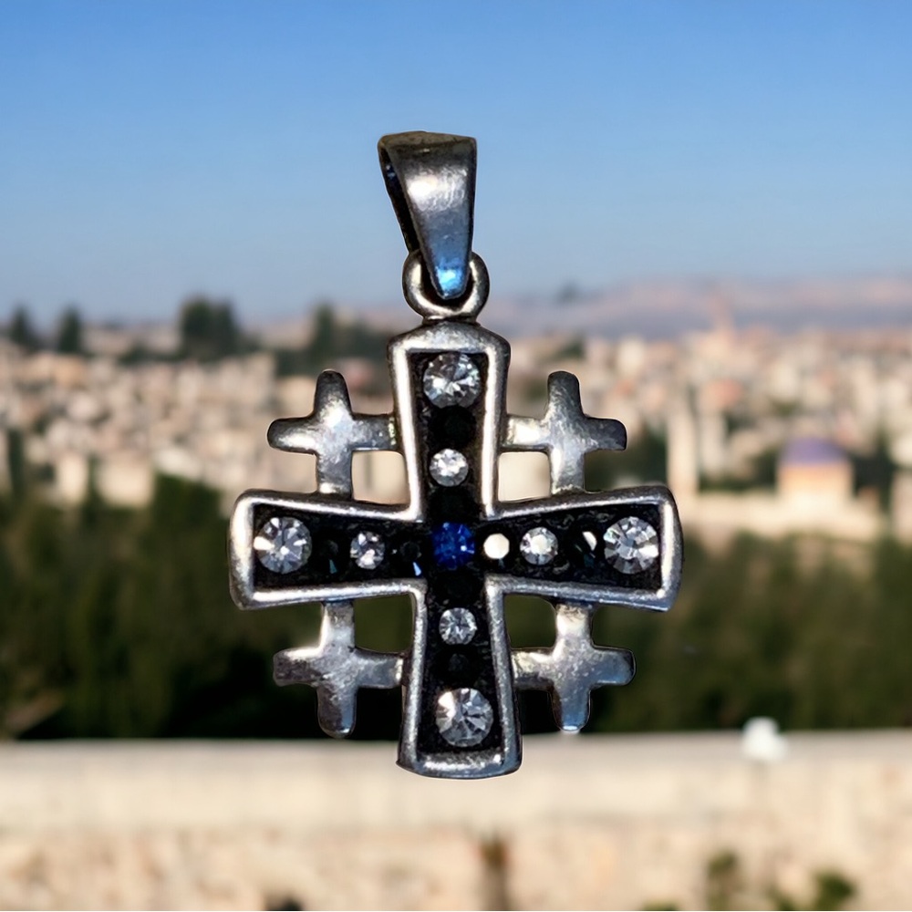 Jerusalem cross from Jerusalem. Sterling.